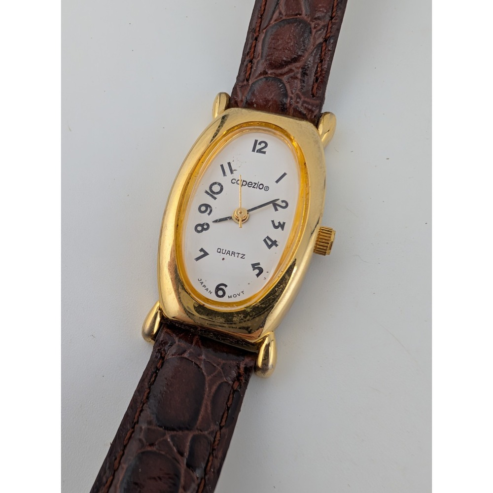 Capezio Women's Watch 19mm Case Brown Faux Leather Band- New Battery